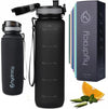 Hydracy Trinkflasche mit Fruchteinsatz - 1L Wasserflasche - BPA-freie Trinkflasche mit Zeitmarkierung Auslaufsichere