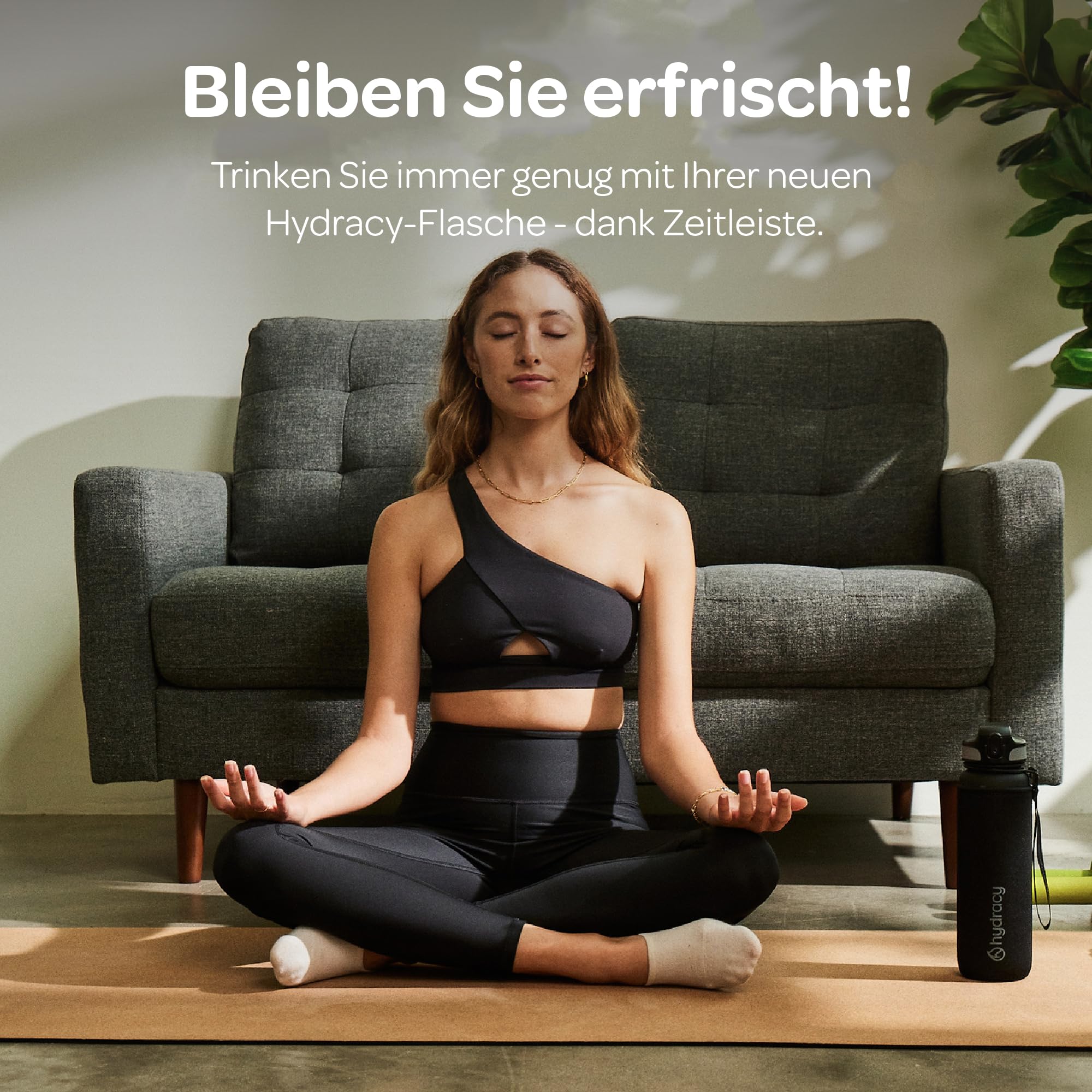 Hydracy Trinkflasche mit Fruchteinsatz - 1L Wasserflasche - BPA-freie Trinkflasche mit Zeitmarkierung Auslaufsichere